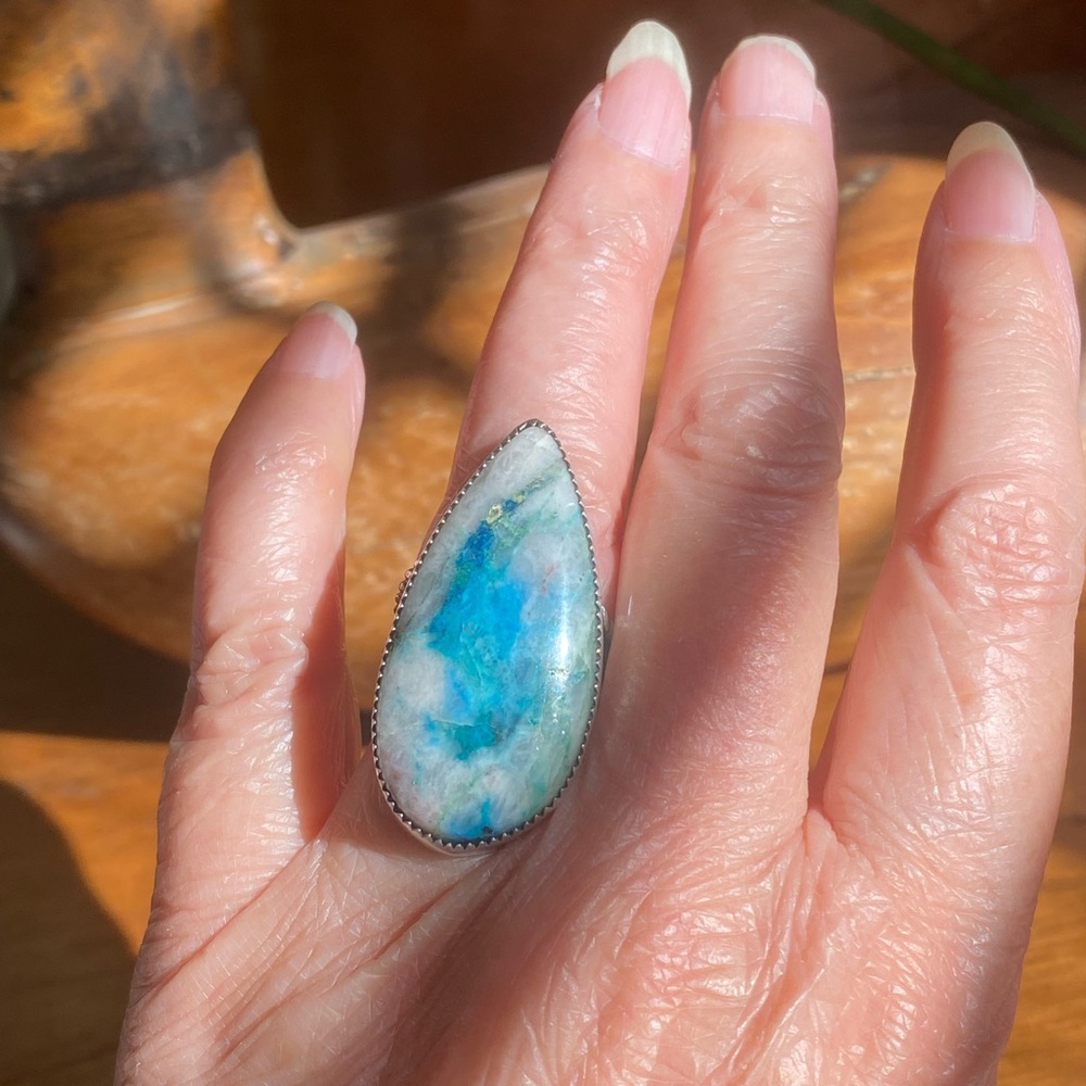Arizona Chrysocolla Sterling Ring - Picture 7 of 10